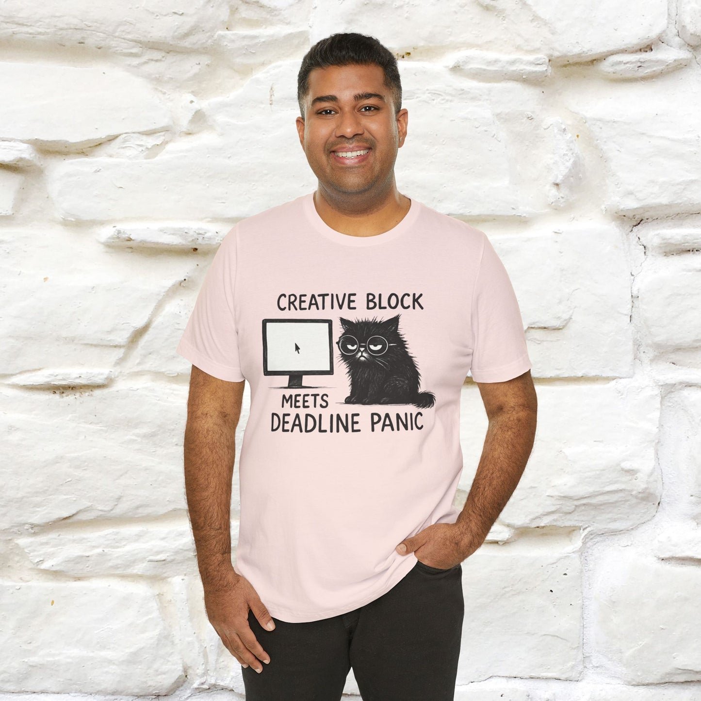 "Creative Block Meets Deadline..." |Cat T-Shirt | Nunu&Miao Studio - Nunu&Miao Studio