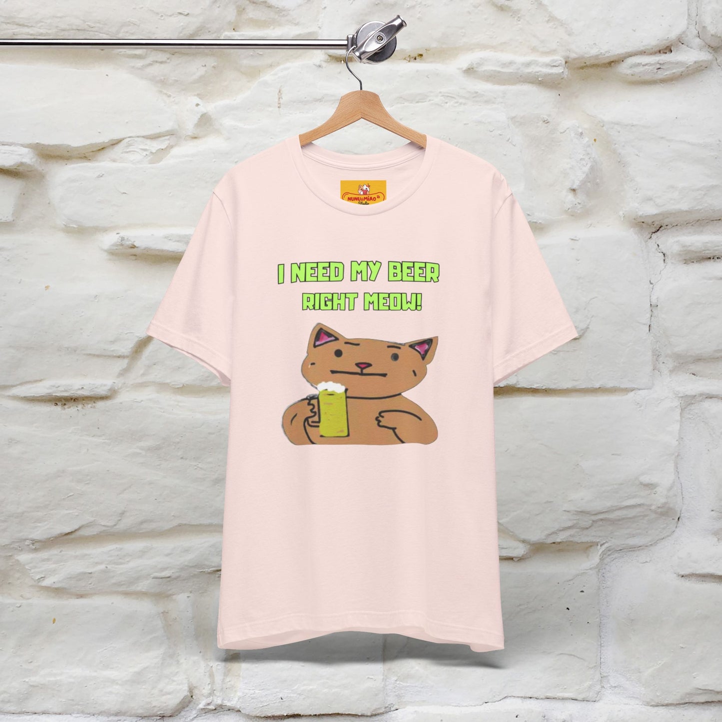 "I Need My Beer Right Meow!" Cat  T-shirt |Nunu&Miao Studio - Nunu&Miao Studio