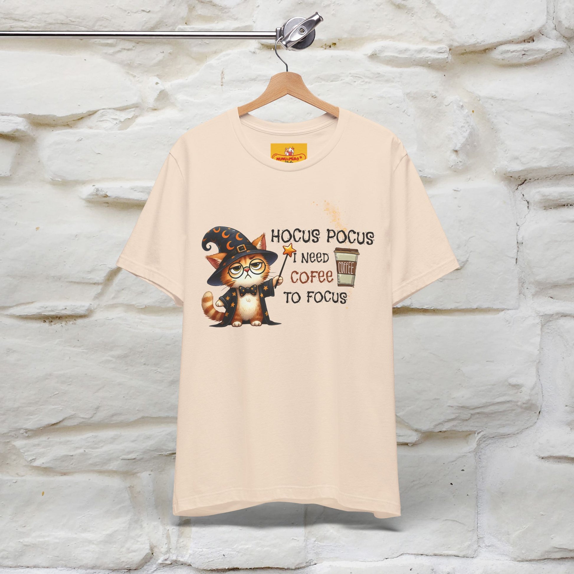 ''Hocus Pocus I Need Coffe To Focus'' Funny Cat Shirt | Nunu&Miao Studio - Nunu&Miao Studio