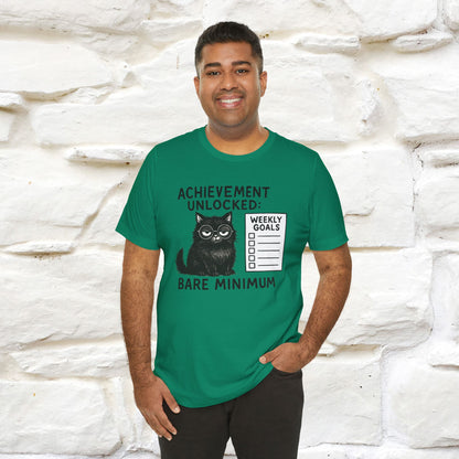 "Achievement Unlocked Bare Minimum." |Cat T-Shirt | Nunu&Miao Studio - Nunu&Miao Studio