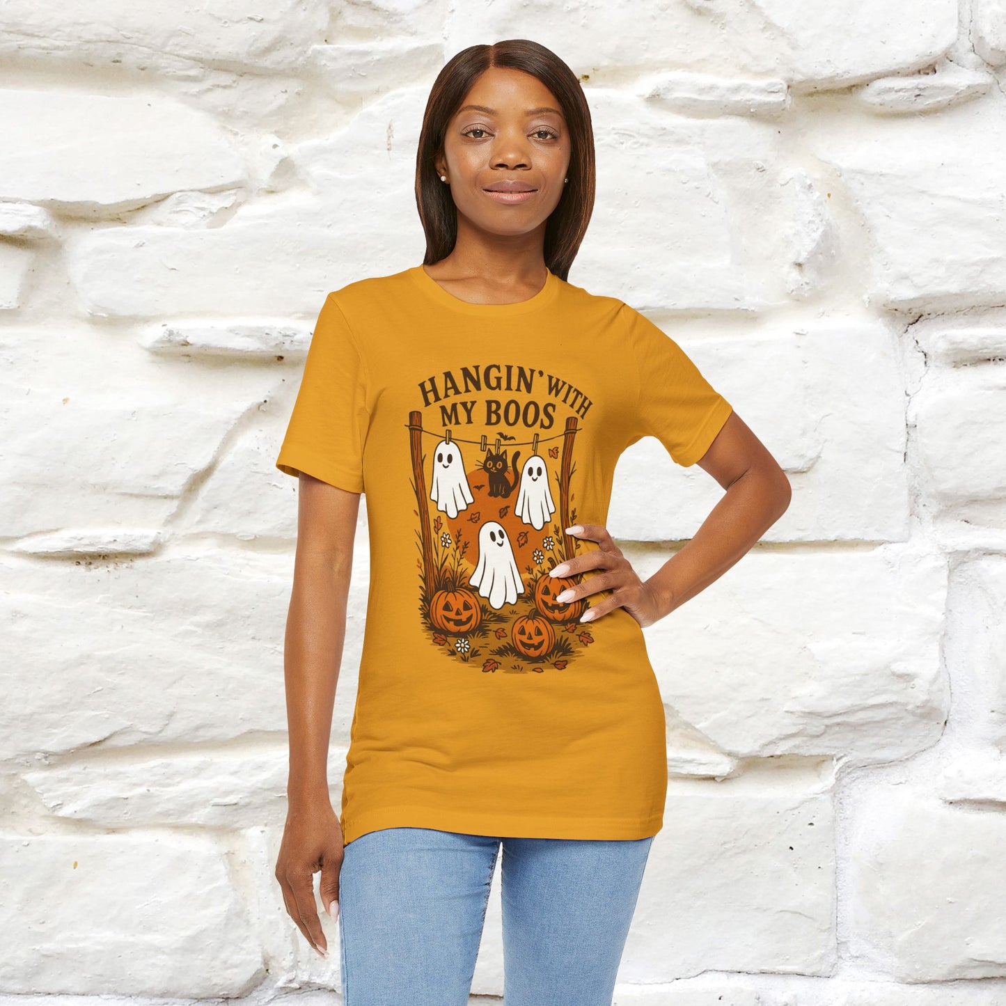 "Hanging With My Boos" Halloween Cat T-shirt |Nunu&Miao Studio - Nunu&Miao Studio