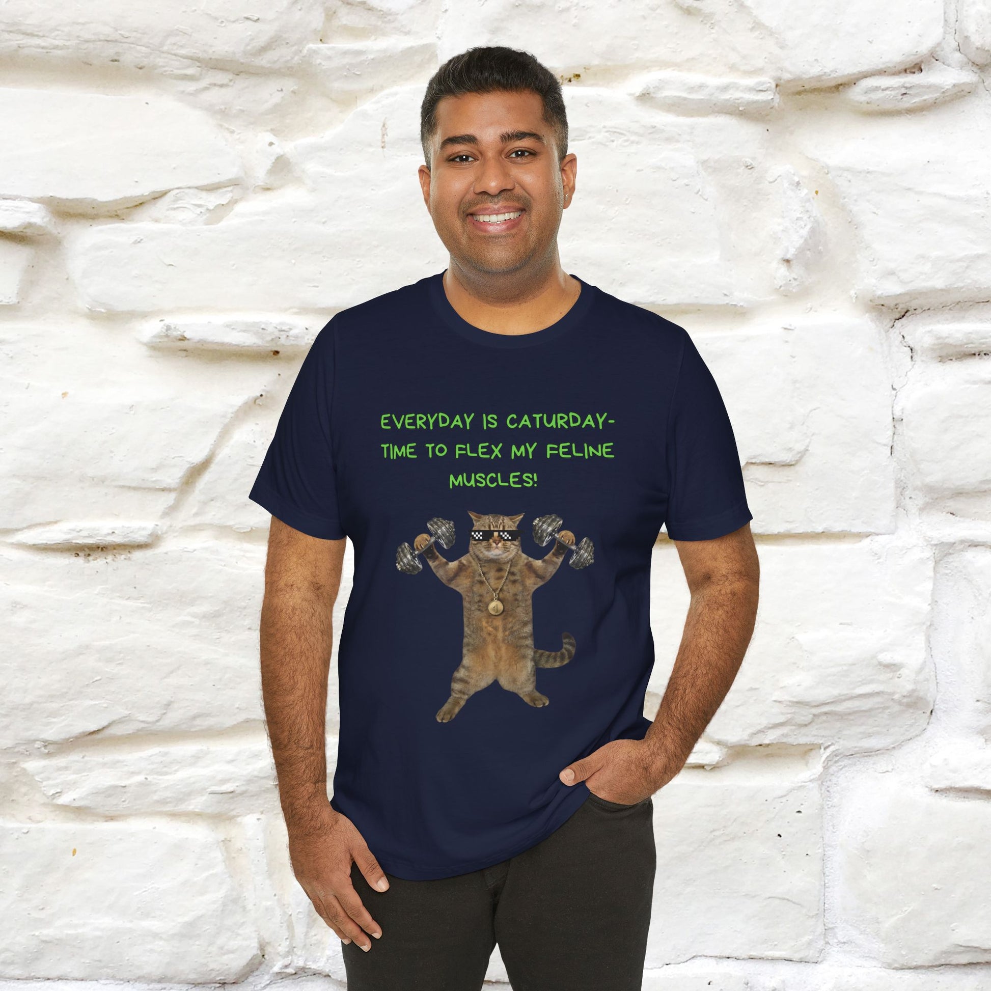 "Everyday Is Caturday – Flex My Feline Muscle"| Funny Cat T-Shirt  |Nunu&Miao Sudio - Nunu&Miao Studio