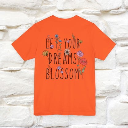 "Let Your Dreams Blossom'' Cat T-Shirt Front and Back Design | Nunu&Miao Studio - Nunu&Miao Studio
