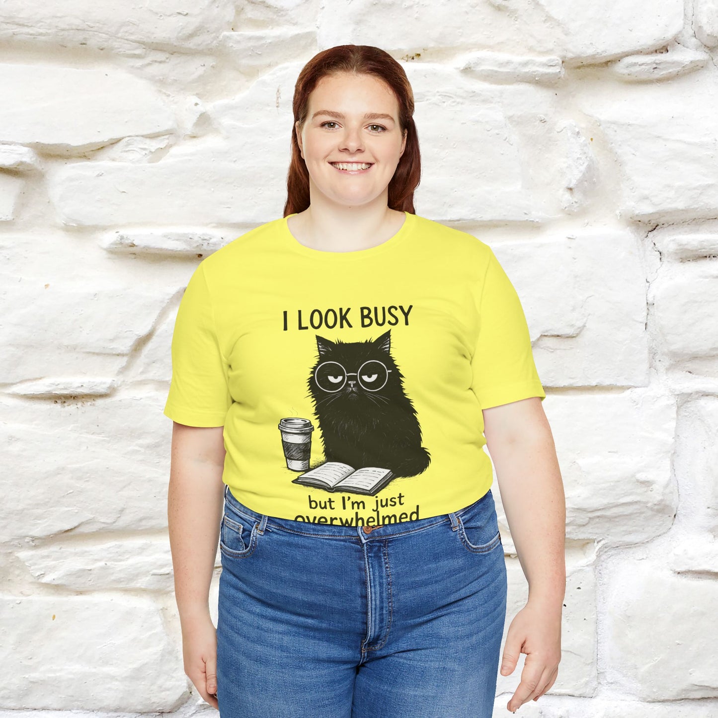 "I Look Busy But I'm Just Overwhelmed" |Cat T-Shirt | Nunu&Miao Studio - Nunu&Miao Studio