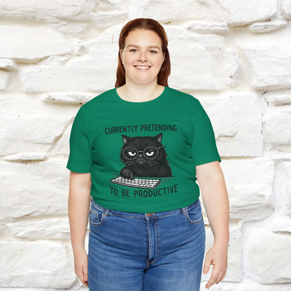 "Currently Pretending To Be Productive" |Cat T-Shirt | Nunu&Miao Studio - Nunu&Miao Studio