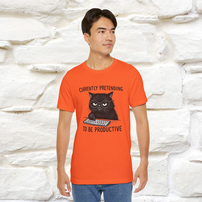 "Currently Pretending To Be Productive" |Cat T-Shirt | Nunu&Miao Studio - Nunu&Miao Studio