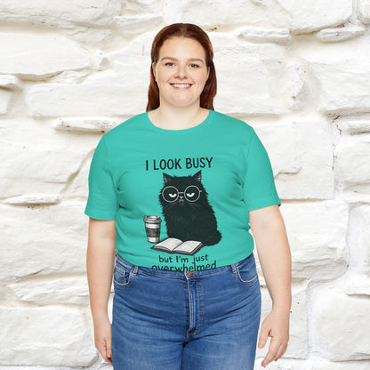 "I Look Busy But I'm Just Overwhelmed" |Cat T-Shirt | Nunu&Miao Studio - Nunu&Miao Studio