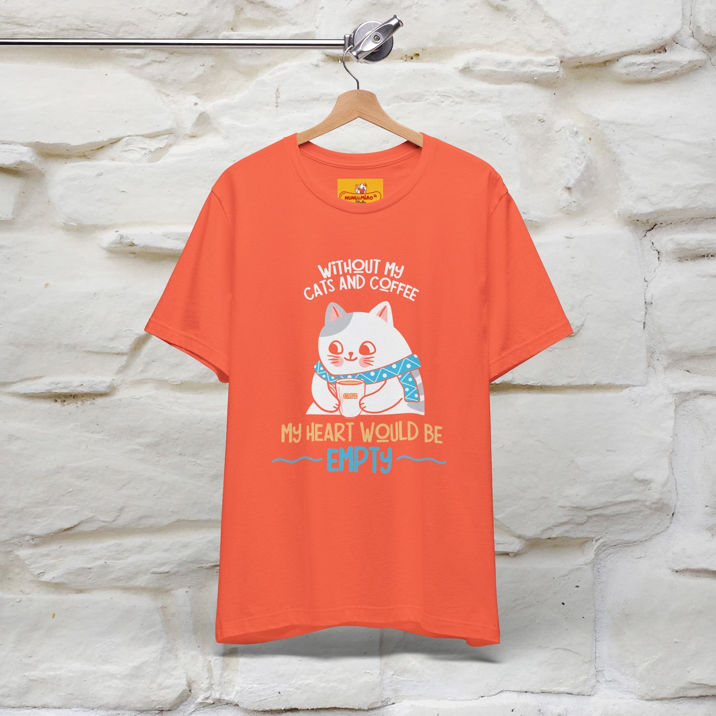 "Without My Cats and Coffee, My Heart Would Be Empty" Cat T-shirt | Nunu&Miao Studio - Nunu&Miao Studio