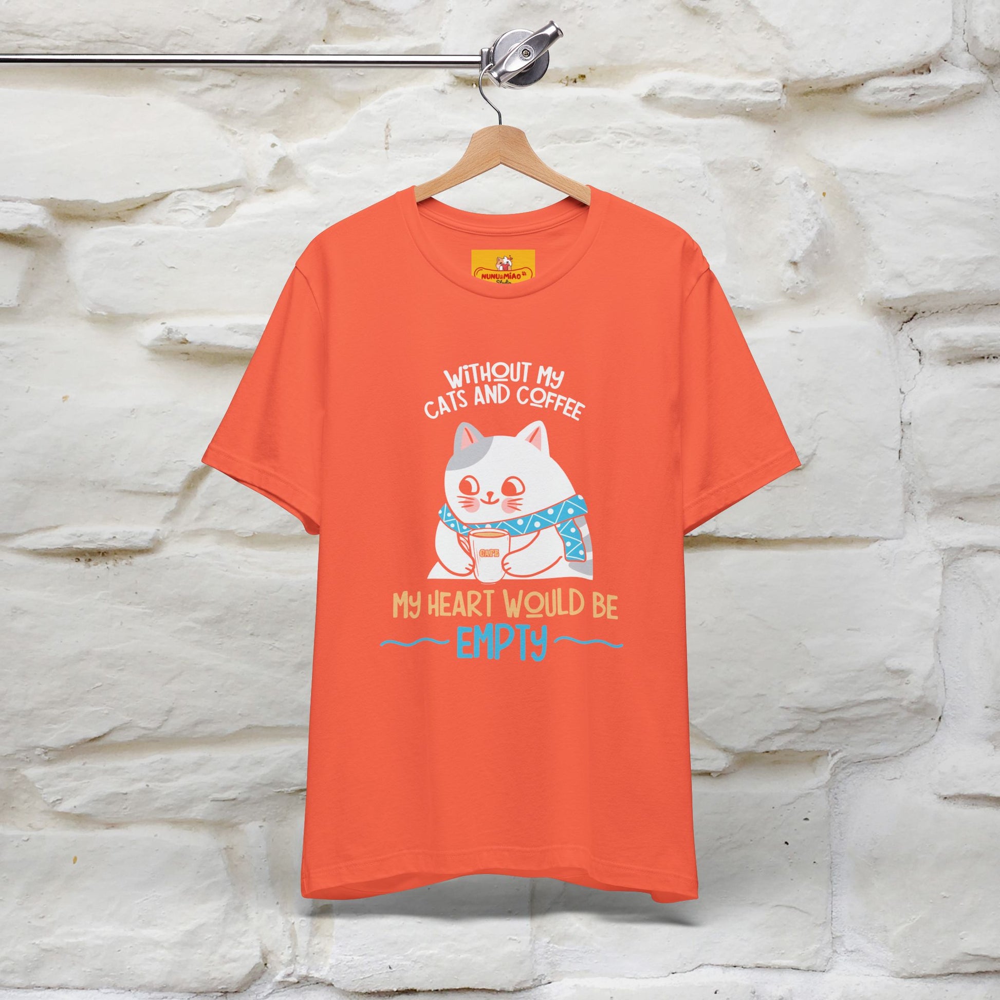 "Without My Cats and Coffee, My Heart Would Be Empty" Cat T-shirt | Nunu&Miao Studio - Nunu&Miao Studio