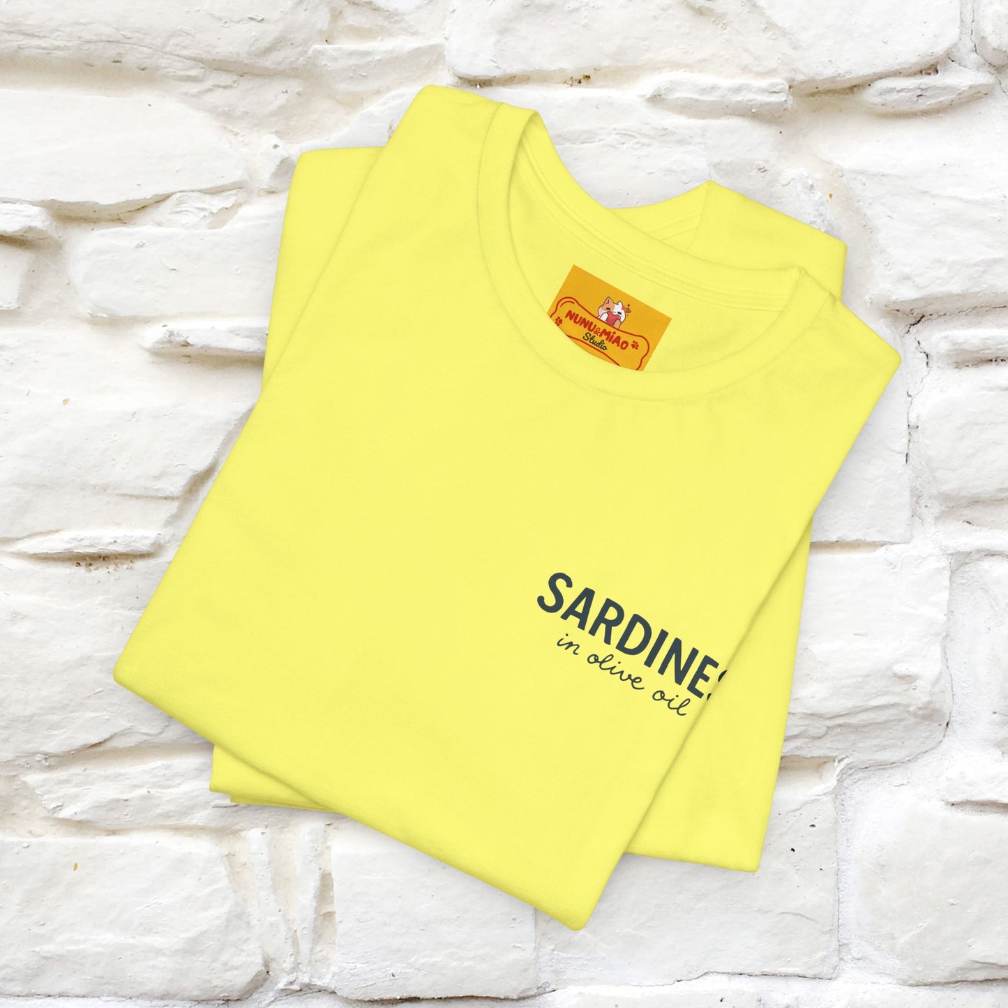 "Sardines In Olive Oil" Cute T-shirt | Front & Back Design|Nunu&Miao Studio - Nunu&Miao Studio