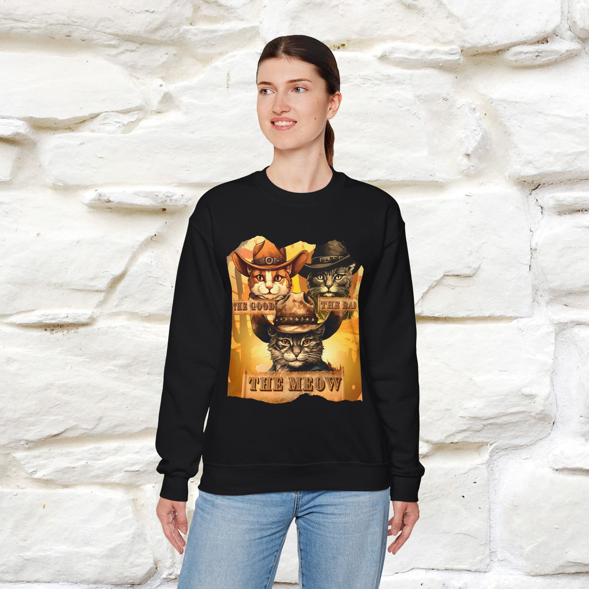 ''The Good, the Bad, and the Meow'' |Cat Sweatshirt | Nunu&Miao Studio