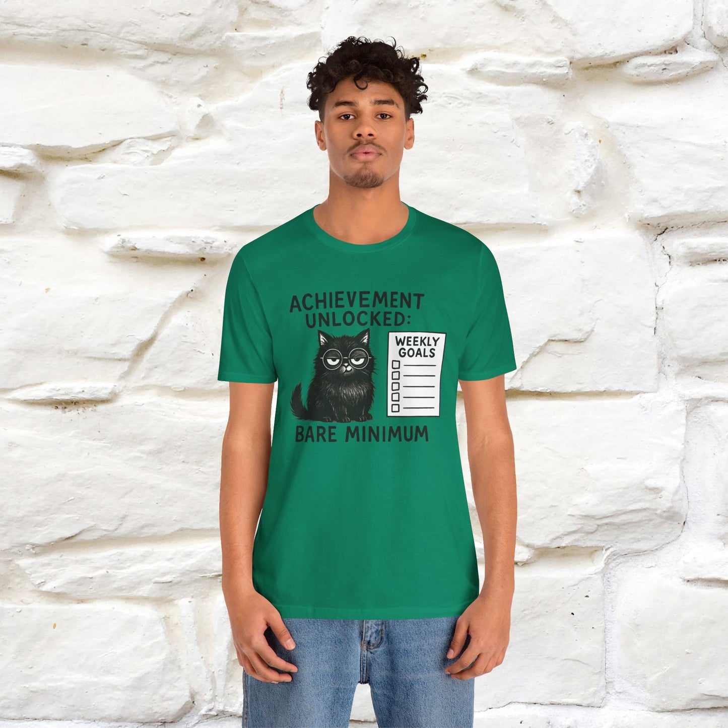 "Achievement Unlocked Bare Minimum." |Cat T-Shirt | Nunu&Miao Studio - Nunu&Miao Studio