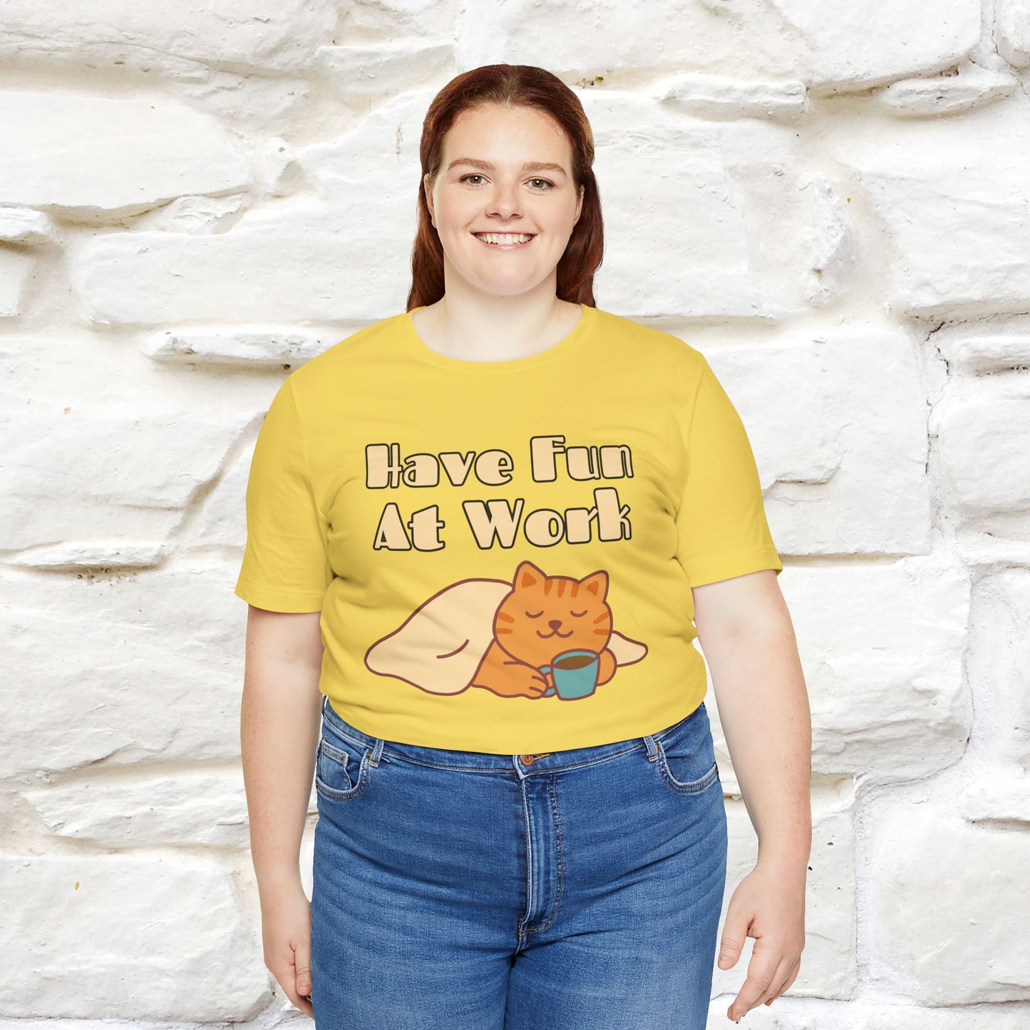 "Have Fun At Work" Cat T-shirt |Nunu&Miao Studio - Nunu&Miao Studio