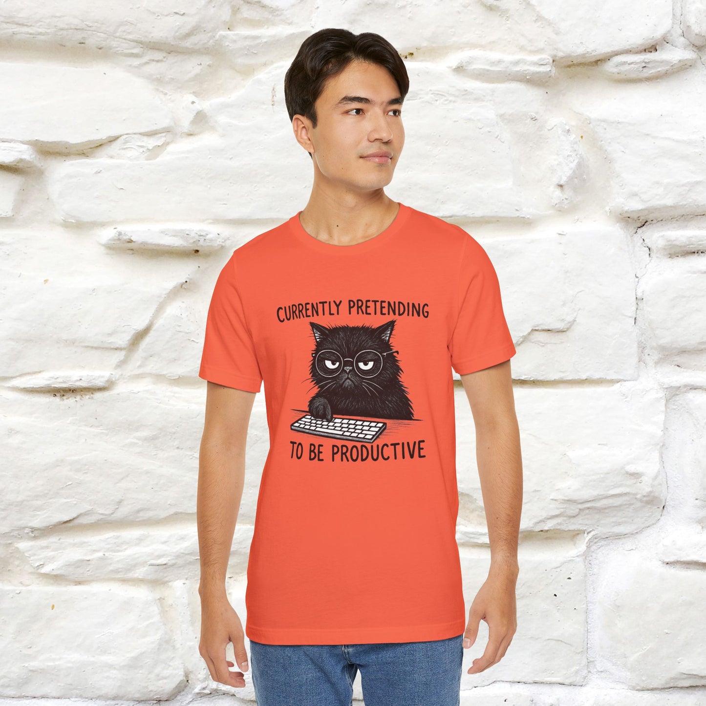 "Currently Pretending To Be Productive" |Cat T-Shirt | Nunu&Miao Studio - Nunu&Miao Studio