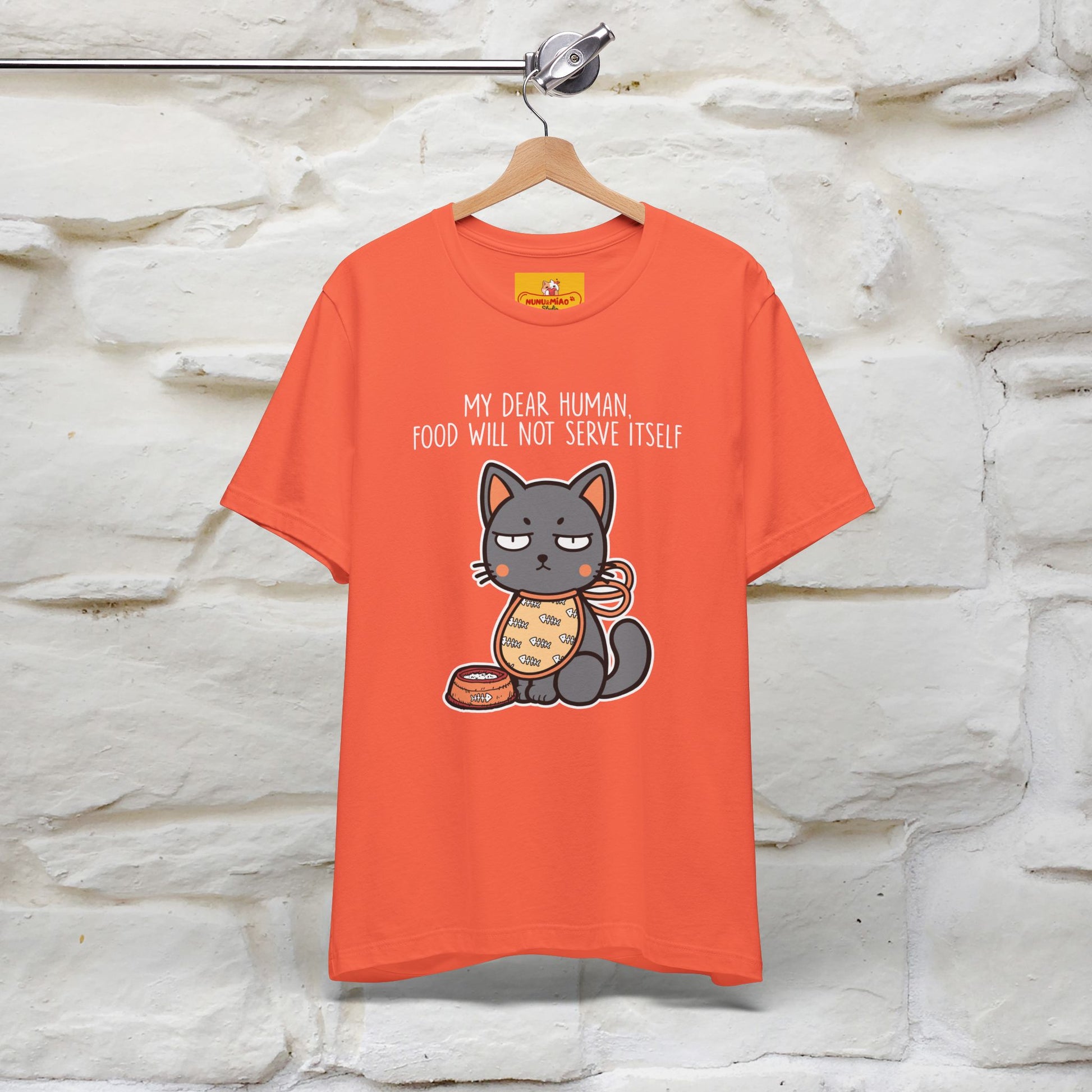 "Dear Human, Food Will Not Serve Itself" |Cat T-Shirt | Nunu&Miao Studio - Nunu&Miao Studio
