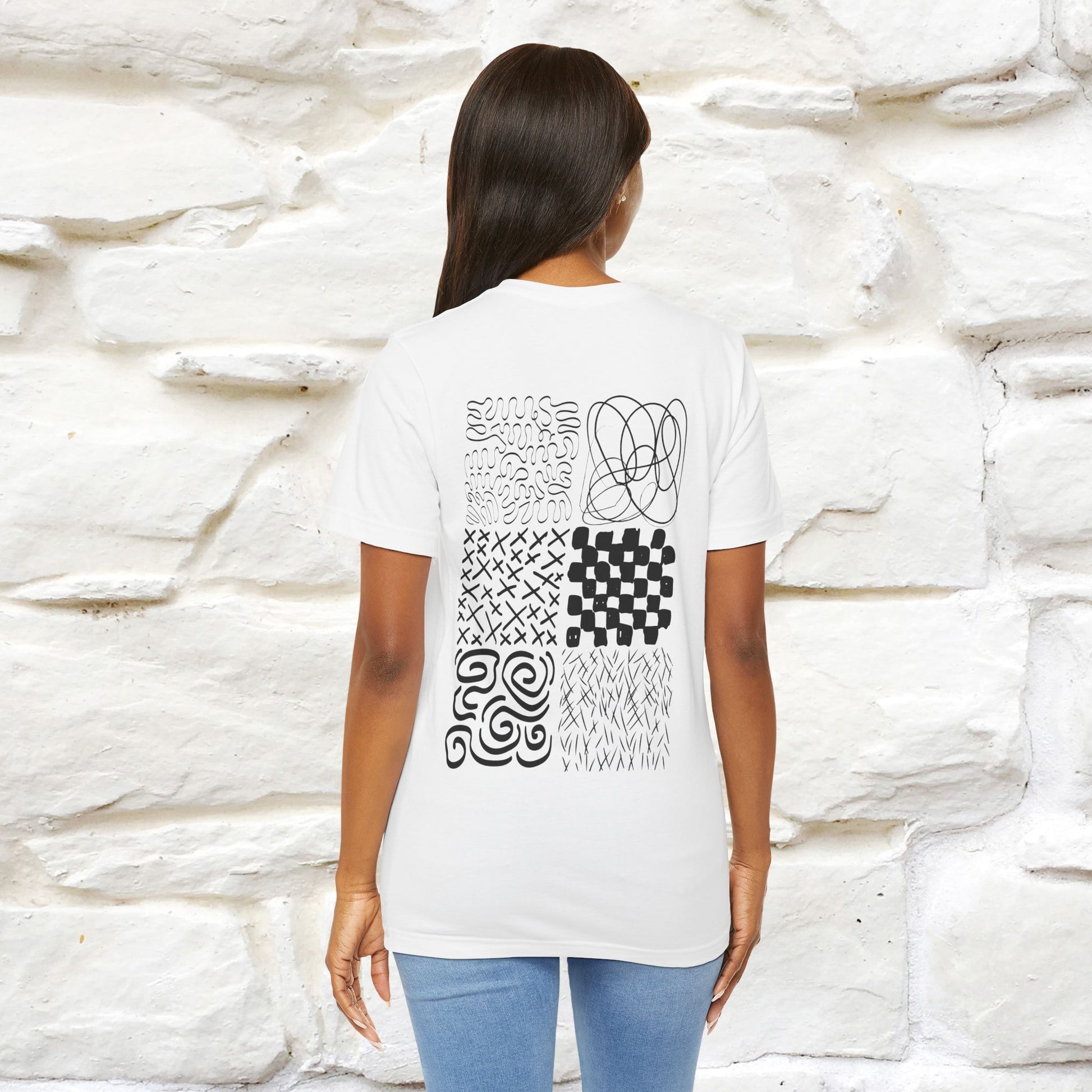 "Black And White'' Cat T-Shirt Front and Back Design | Nunu&Miao Studio - Nunu&Miao Studio