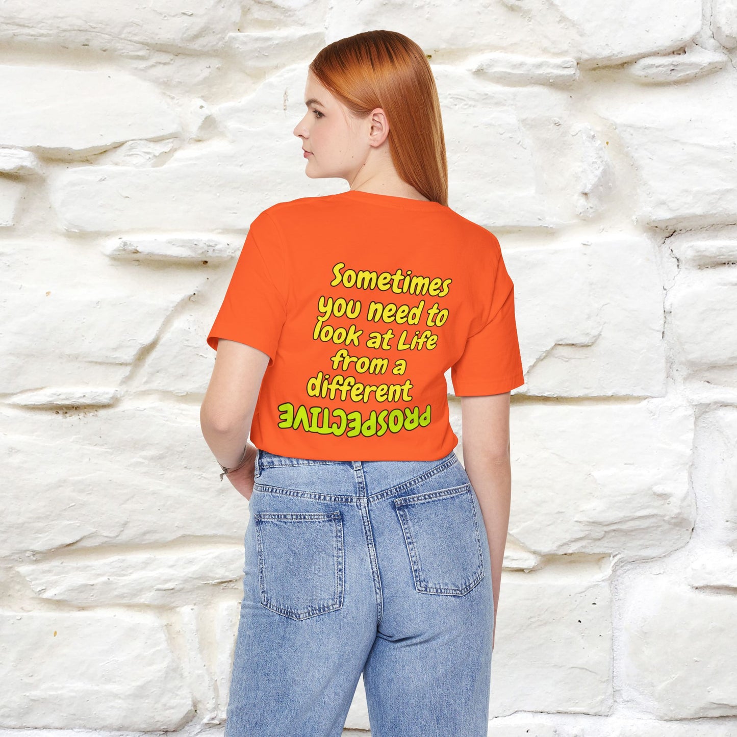 "Sometimes You Need to Look at Life from a Different Perspective" Cat T-Shirt | Front & Back Design | Nunu&Miao Studio - Nunu&Miao Studio