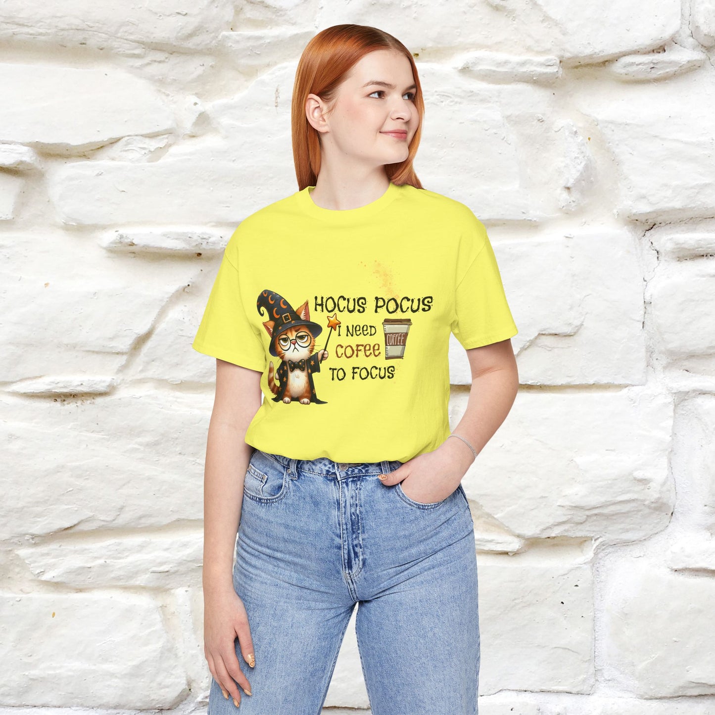 ''Hocus Pocus I Need Coffe To Focus'' Funny Cat Shirt | Nunu&Miao Studio - Nunu&Miao Studio