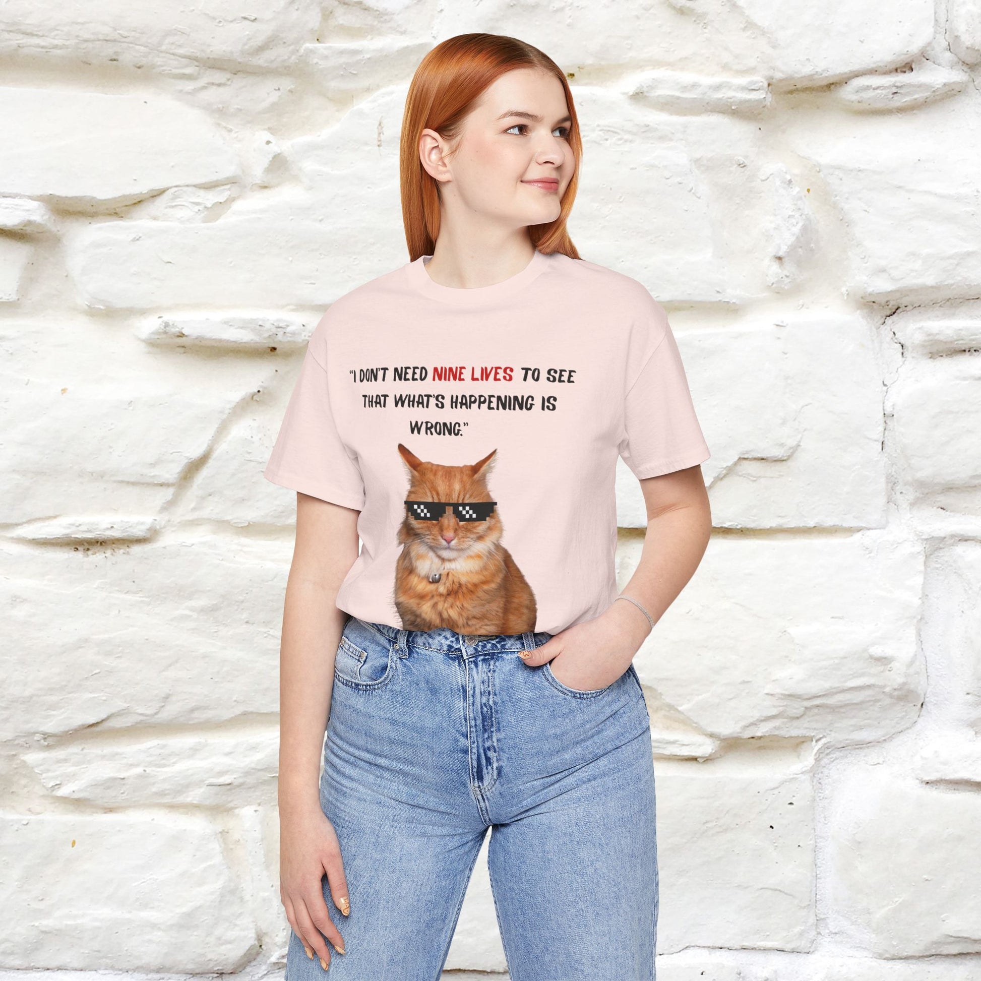 "“I don’t need nine lives....” " Cat T-shirt | Front & Back Design |Nunu&Miao Studio - Nunu&Miao Studio