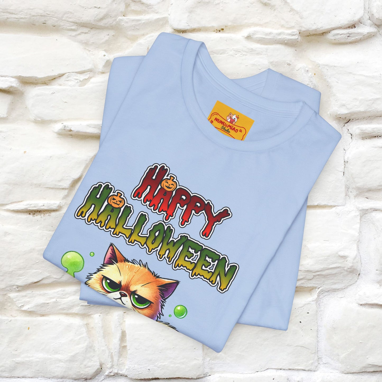 "Angry Cat Happy Halloween" Cat  T-shirt |Nunu&Miao Studio - Nunu&Miao Studio