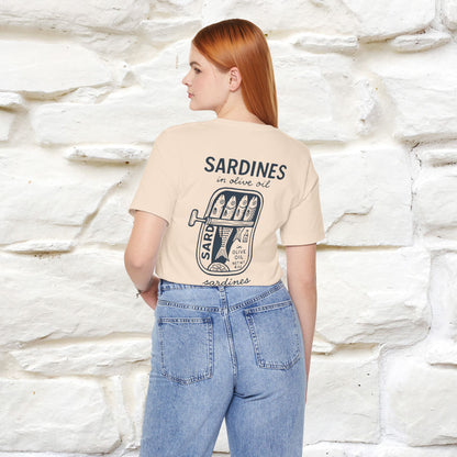 "Sardines In Olive Oil" Cute T-shirt | Front & Back Design|Nunu&Miao Studio - Nunu&Miao Studio