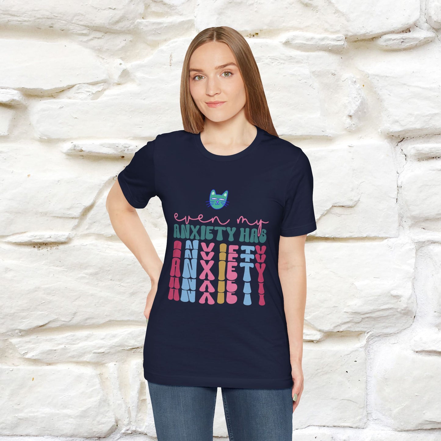 "Even My Anxiety Has Anxiety" Cat T-shirt | Nunu&Miao Studio - Nunu&Miao Studio