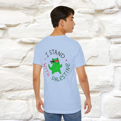"I Love Palestine" Cat T-shirt | Front & Back Design |Nunu&Miao Studio - Nunu&Miao Studio