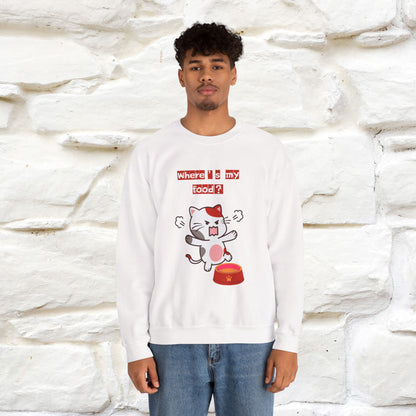 ''Where's My Food'' | Cute Cat Sweatshirt | Nunu&Miao Studio