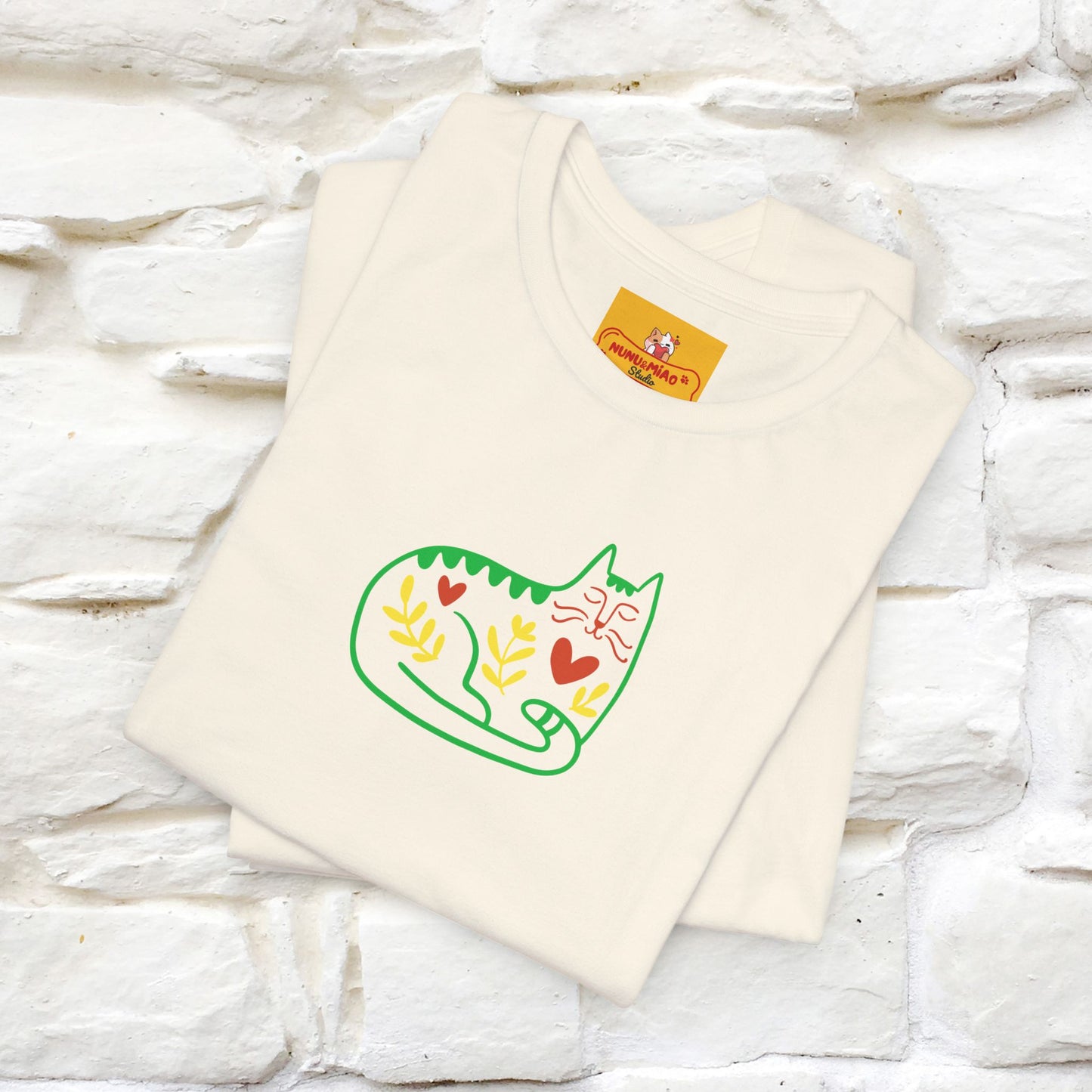 ''Floral Abstract'' Cat T-Shirt Front and Back Design | Nunu&Miao Studio - Nunu&Miao Studio