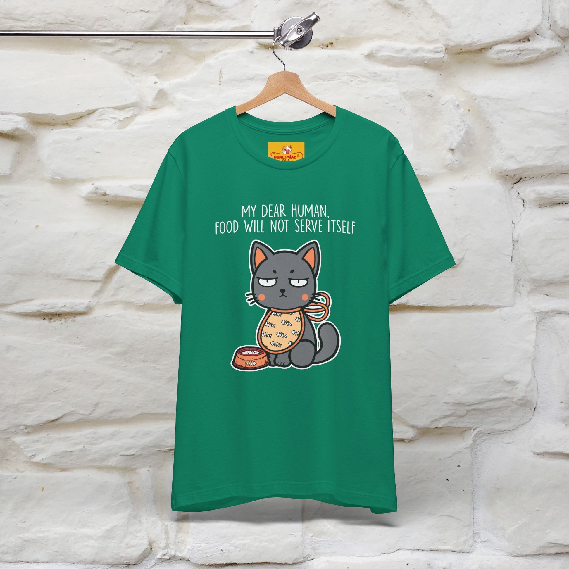 "Dear Human, Food Will Not Serve Itself" |Cat T-Shirt | Nunu&Miao Studio - Nunu&Miao Studio