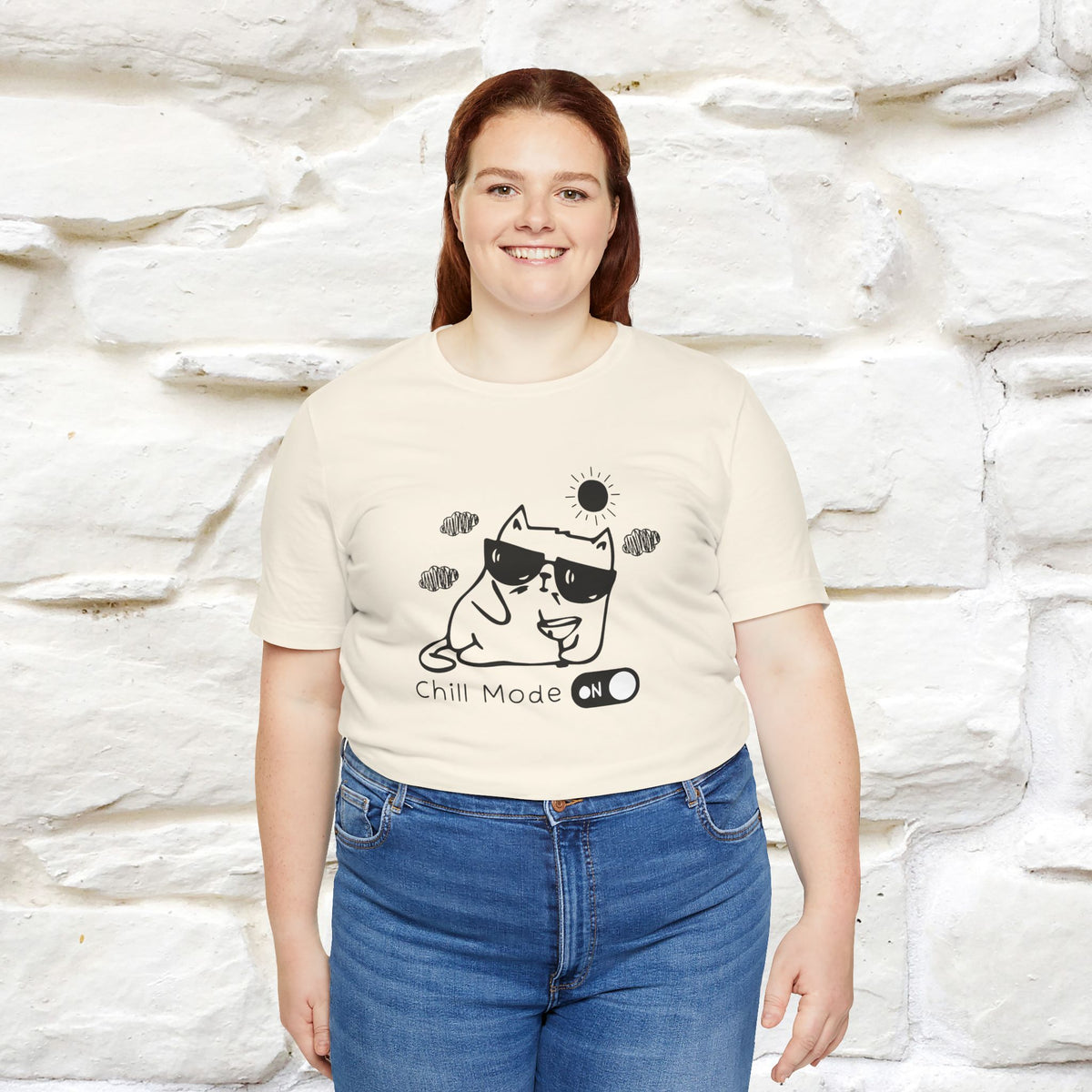''Chill Mode on'' Cat T-Shirt Front and Back Design | Nunu&Miao Studio