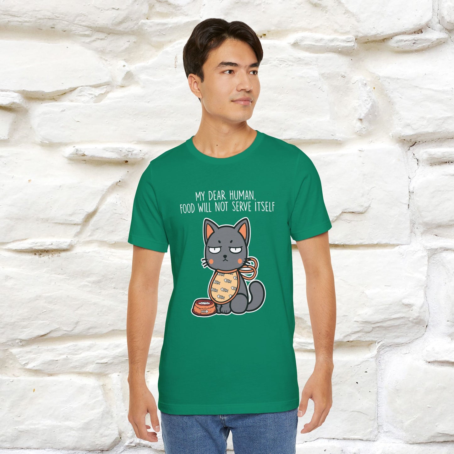 "Dear Human, Food Will Not Serve Itself" |Cat T-Shirt | Nunu&Miao Studio - Nunu&Miao Studio
