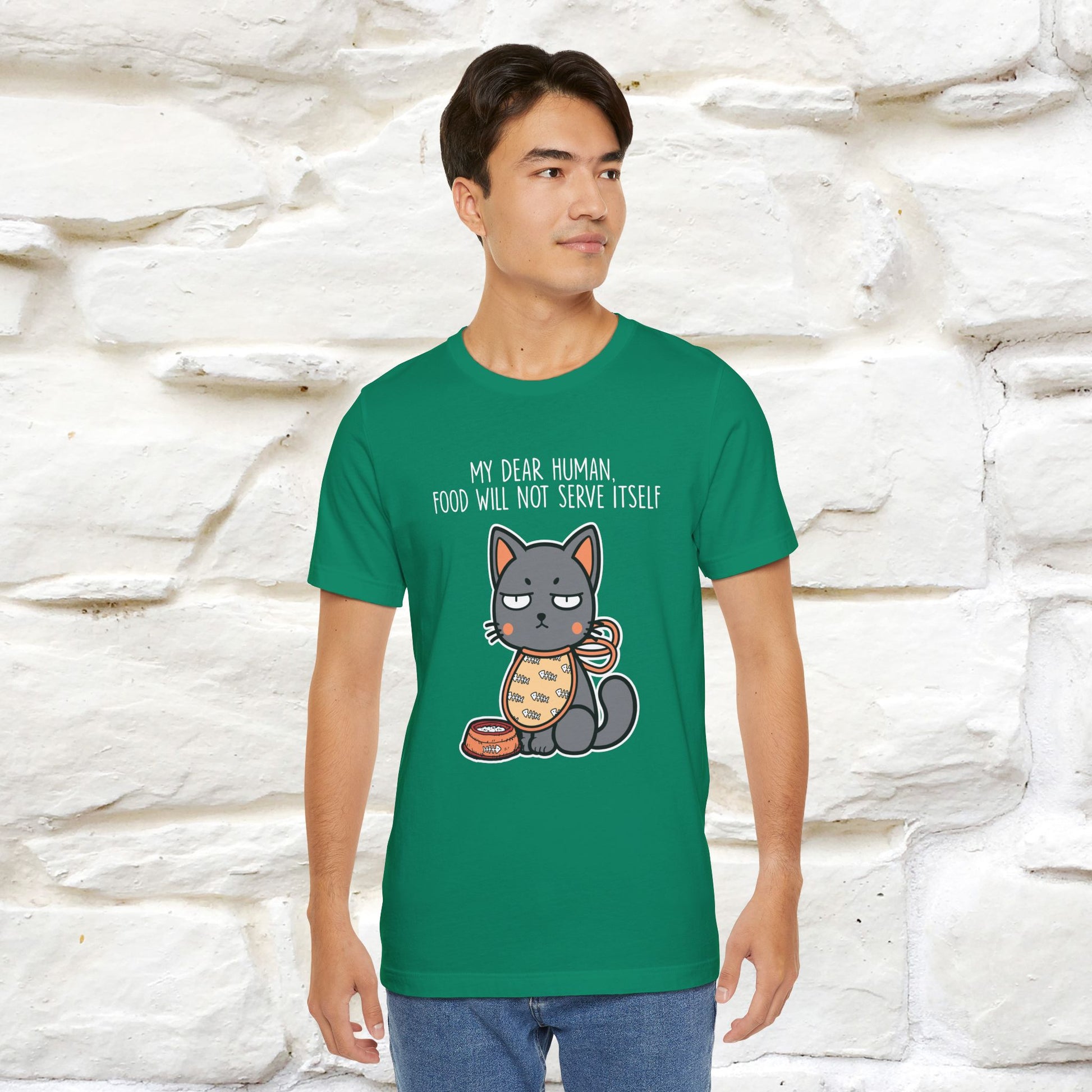 "Dear Human, Food Will Not Serve Itself" |Cat T-Shirt | Nunu&Miao Studio - Nunu&Miao Studio