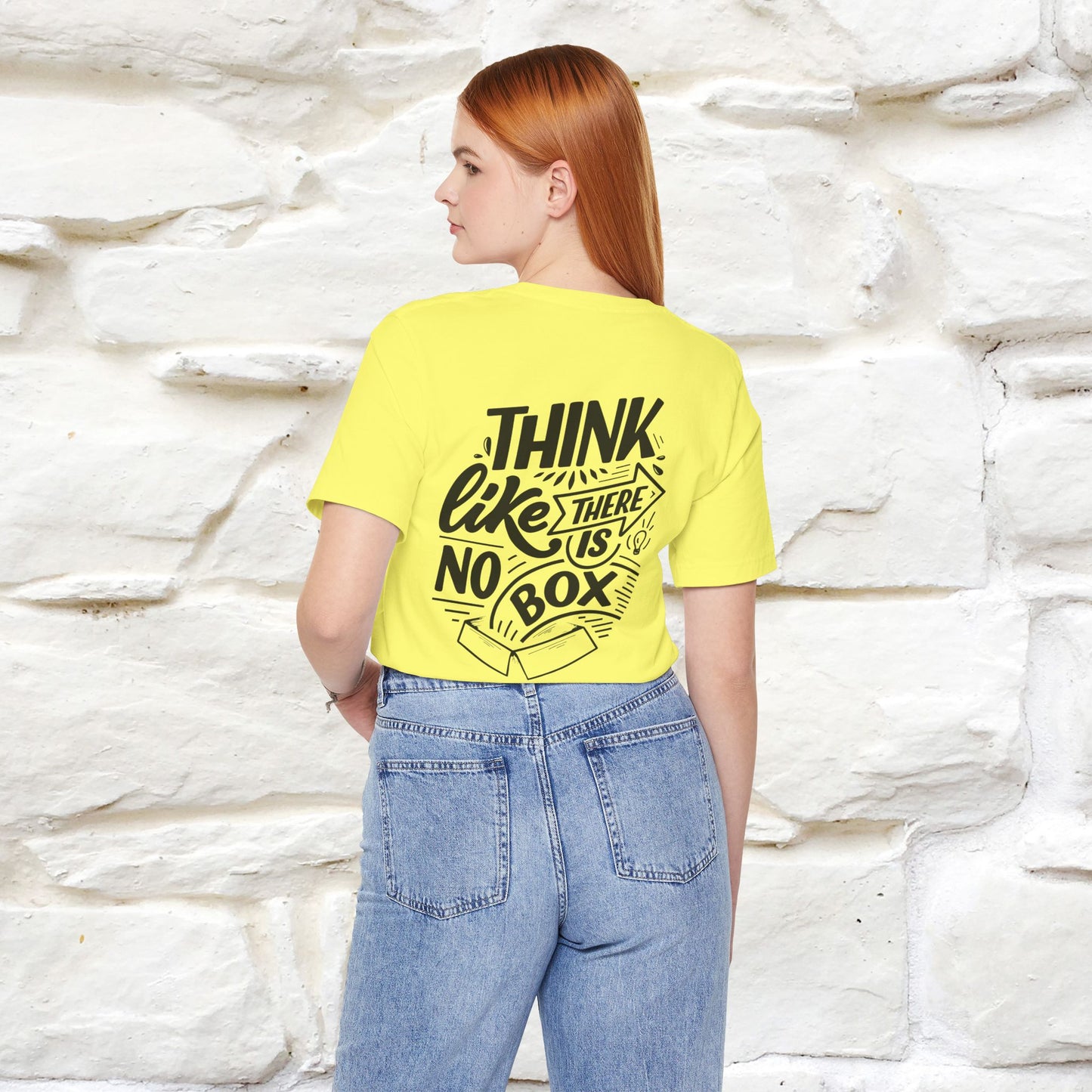 "Think Like There Is No Box" Cat T-Shirt| Front & Back Design | Nunu&Miao Studio - Nunu&Miao Studio