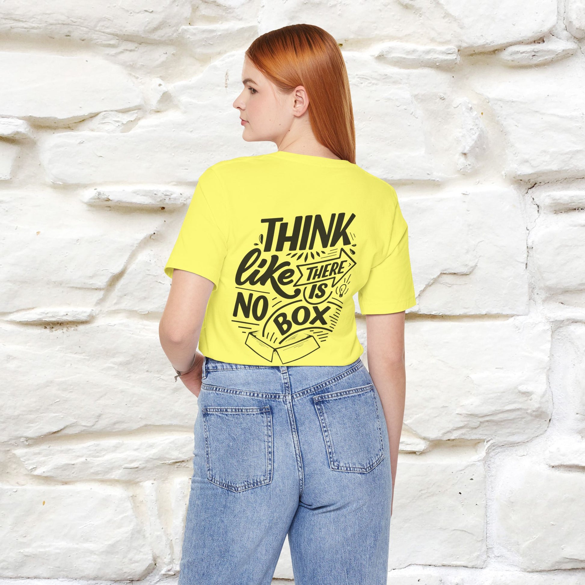 "Think Like There Is No Box" Cat T-Shirt| Front & Back Design | Nunu&Miao Studio - Nunu&Miao Studio
