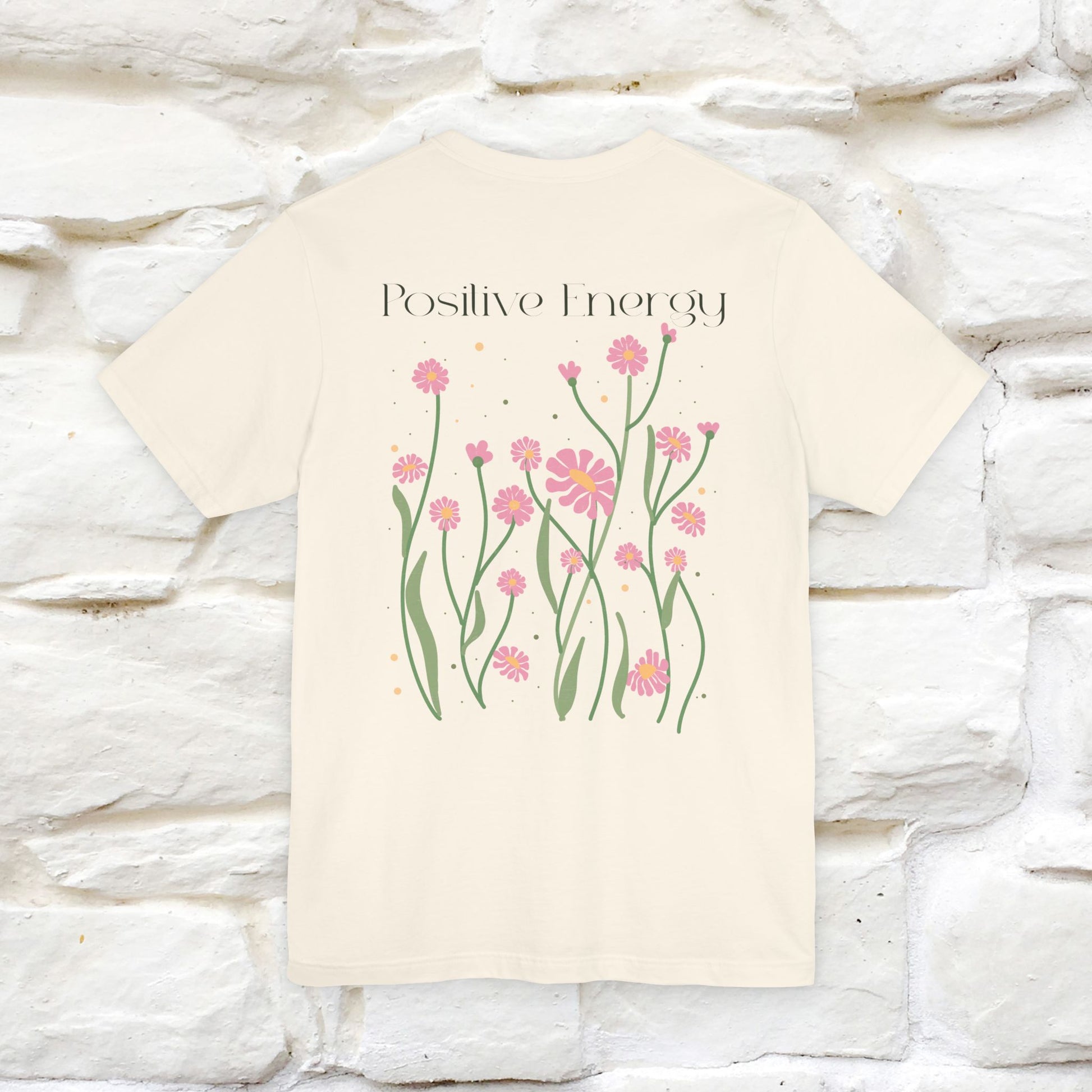 "Positive Energy'' Cat T-Shirt Front and Back Design | Nunu&Miao Studio - Nunu&Miao Studio