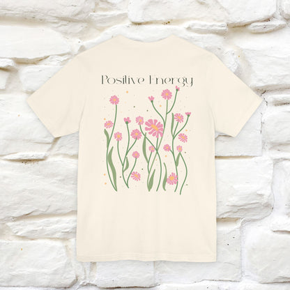 "Positive Energy'' Cat T-Shirt Front and Back Design | Nunu&Miao Studio - Nunu&Miao Studio