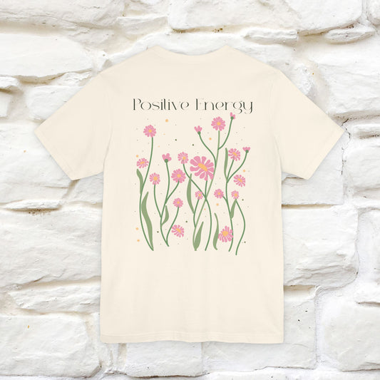 "Positive Energy'' Cat T-Shirt Front and Back Design | Nunu&Miao Studio - Nunu&Miao Studio