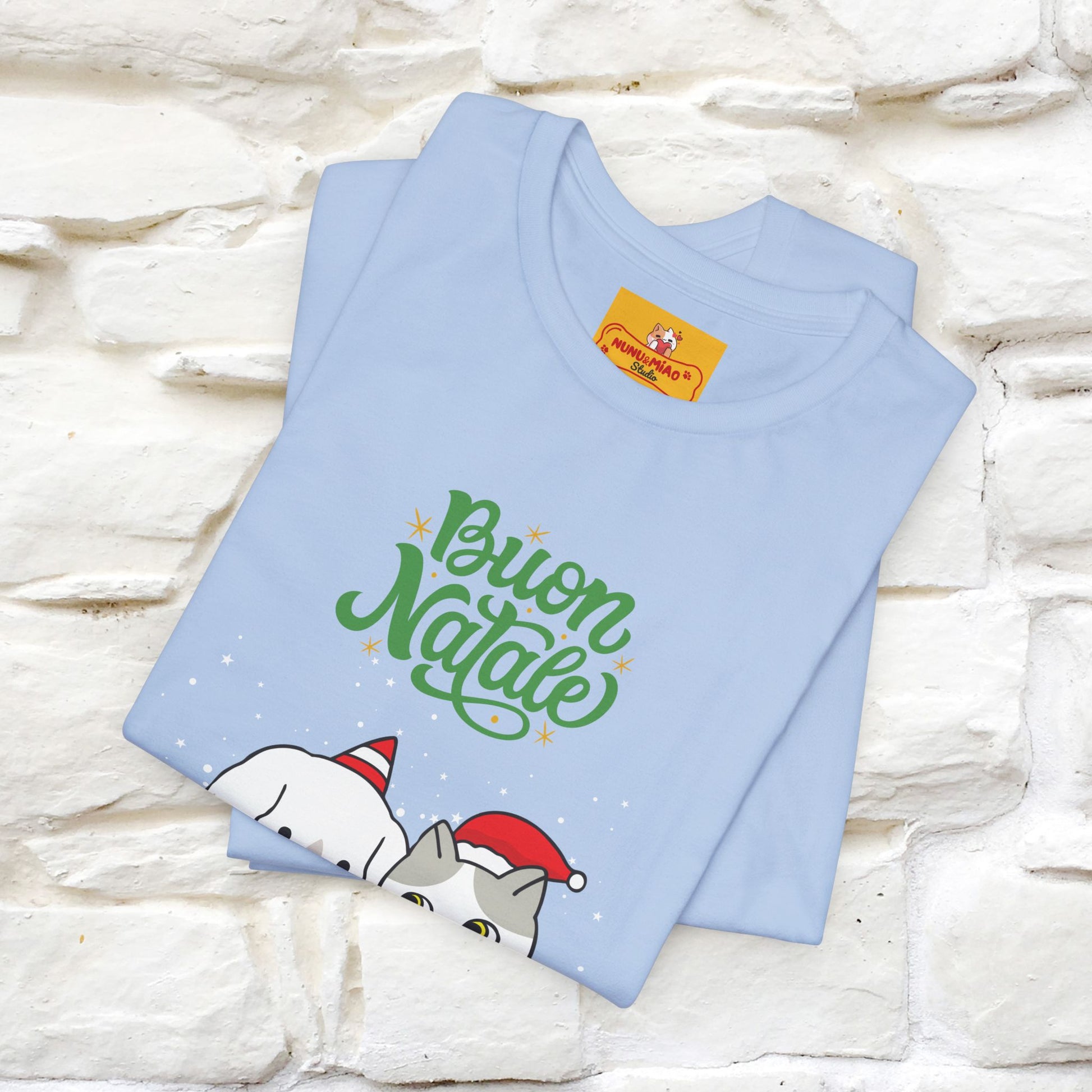 ''Buon Natale Cat and Dog'' Christmas T-shirt  | Nunu&Miao Studio - Nunu&Miao Studio