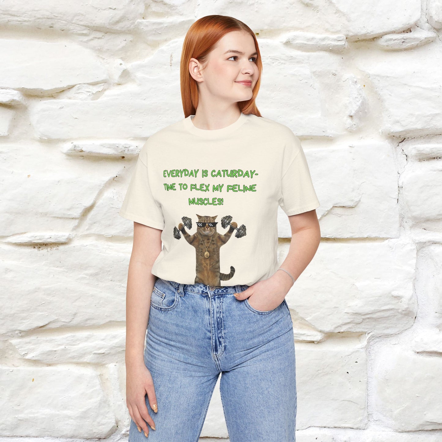 "Everyday Is Caturday – Flex My Feline Muscle"| Funny Cat T-Shirt  |Nunu&Miao Sudio - Nunu&Miao Studio