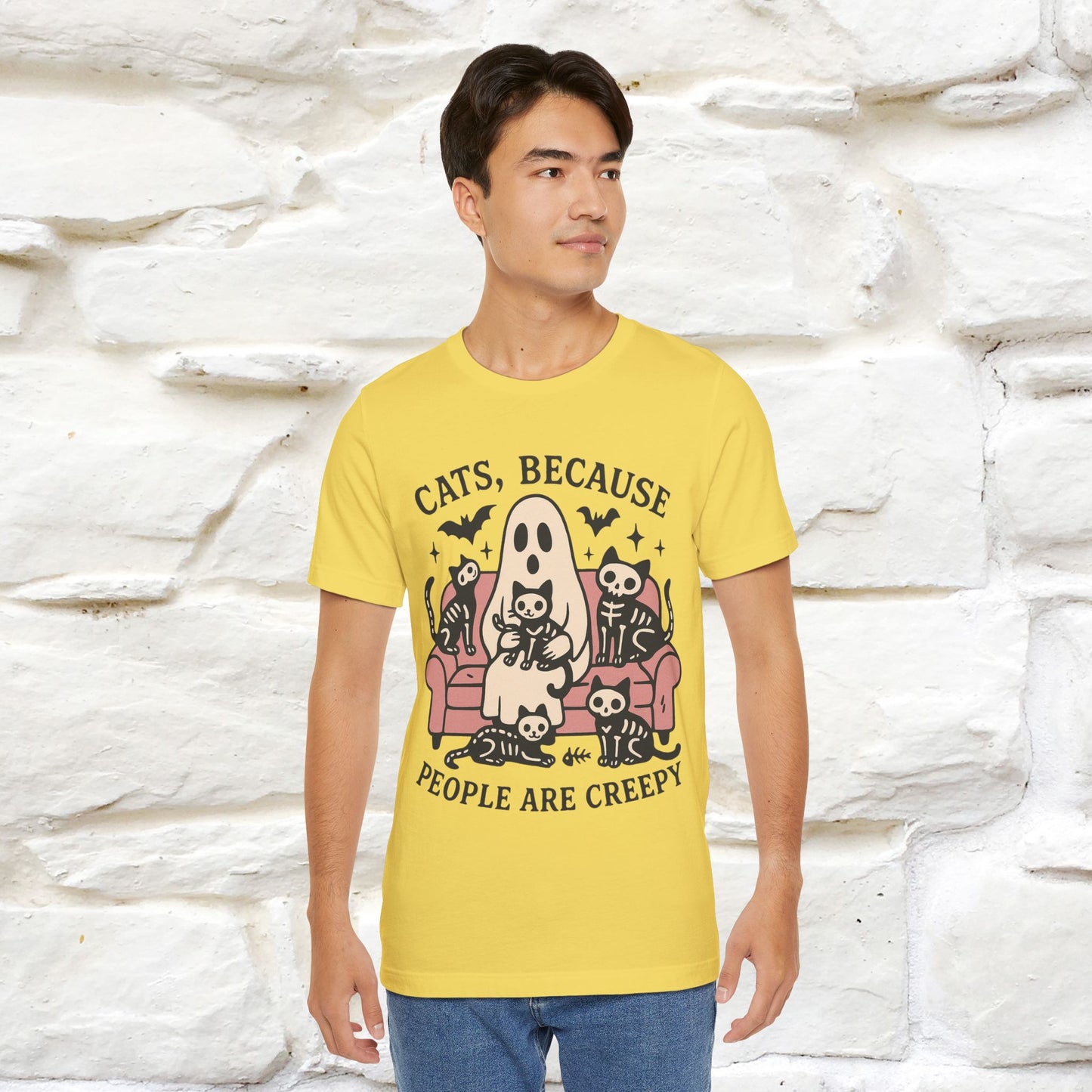 "Cat Because People Are Creepy" Halloween Cat T-shirt |Nunu&Miao Studio - Nunu&Miao Studio