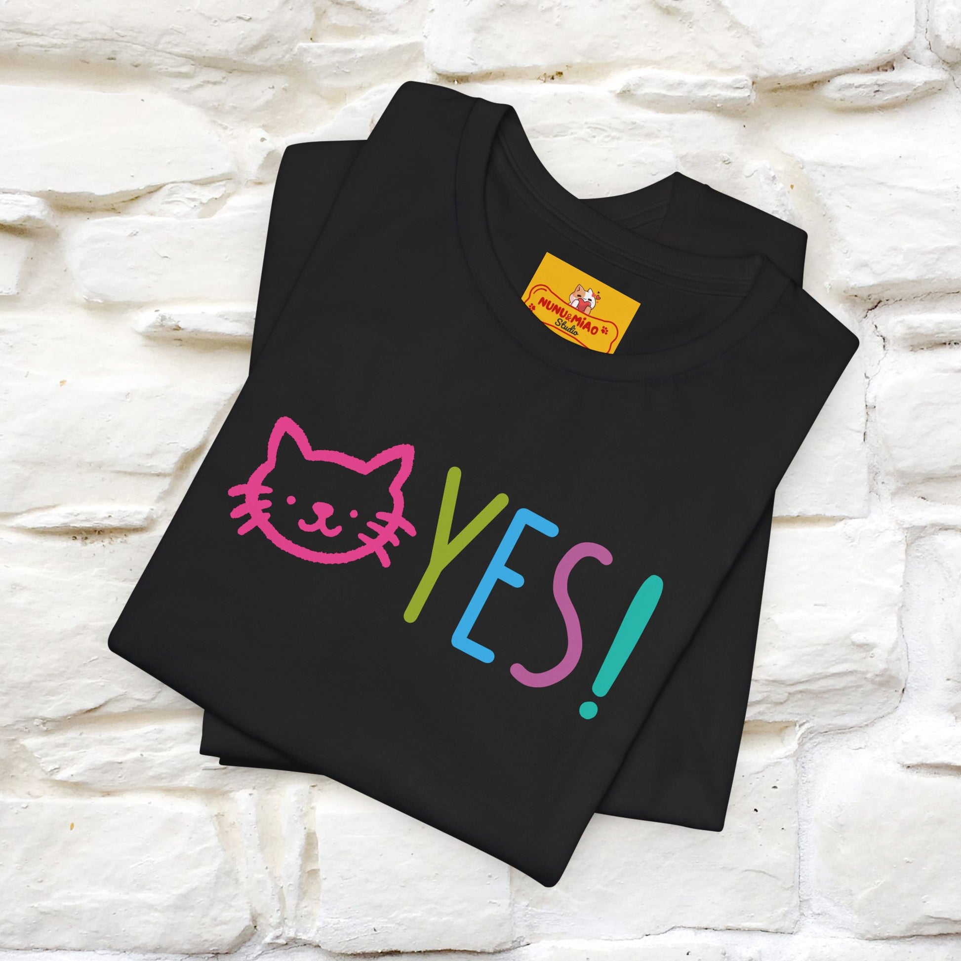 "Yes, Just Do It" Cat T-Shirt| Front & Back Design | Nunu&Miao Studio - Nunu&Miao Studio