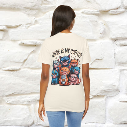 "Where Is My Coffe?" Cat T-Shirt | Front & Back Design | Nunu&Miao Studio
