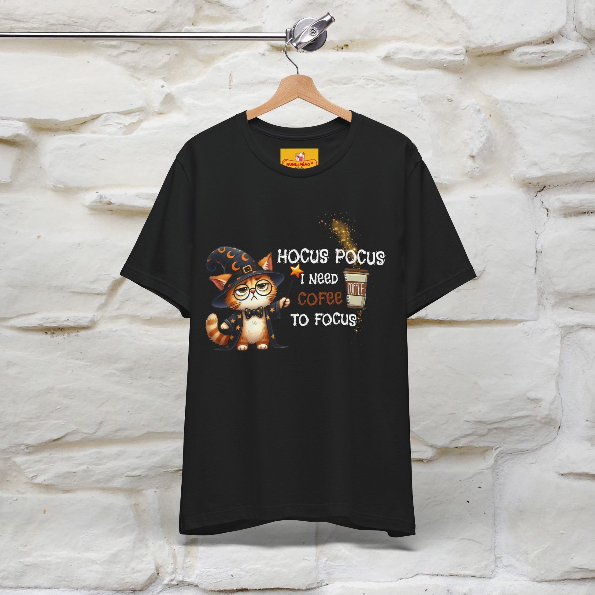 ''Hocus Pocus I Need Coffe To Focus'' Funny Cat Shirt | Nunu&Miao Studio - Nunu&Miao Studio