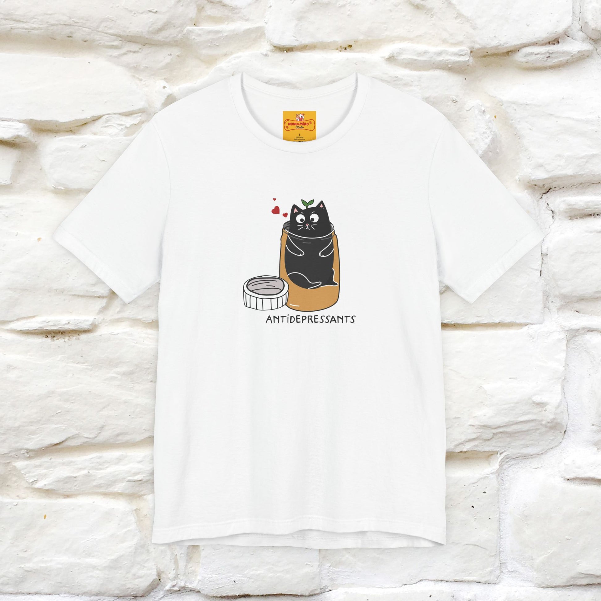 "Antidepressants" Cat T-Shirt | Front & Back Design | Nunu&Miao Studio - Nunu&Miao Studio