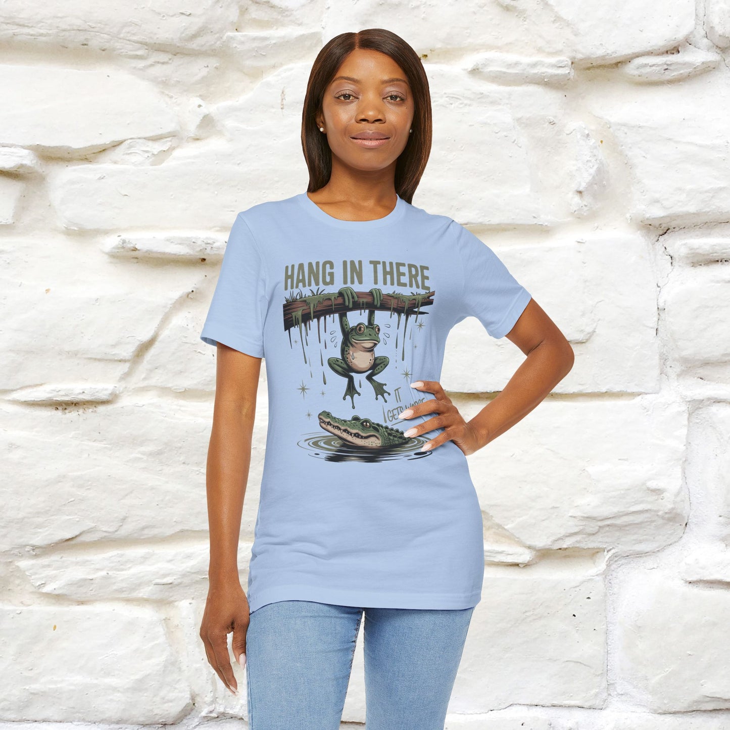 "Hang In There" Funny T-shirt |Nunu&Miao Studio - Nunu&Miao Studio