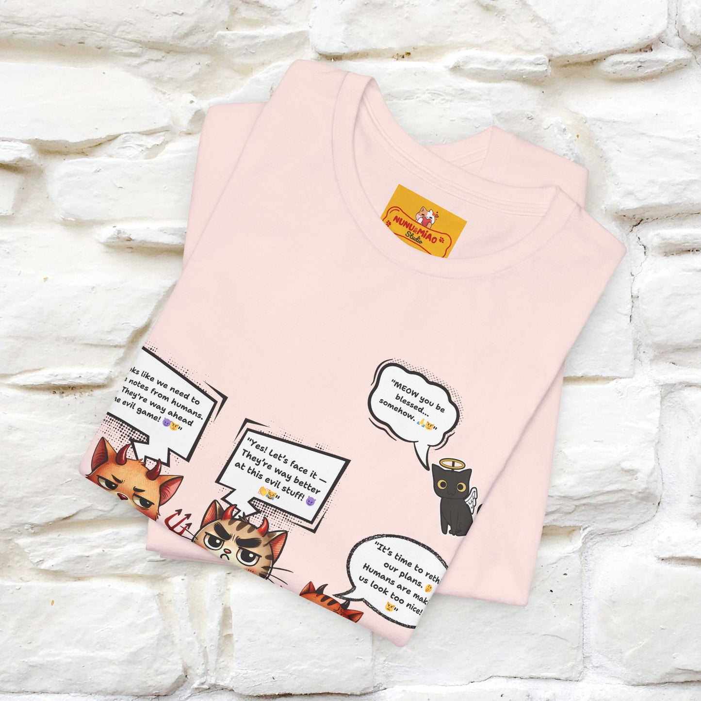 "Humans Are Way Ahead In The Evil Game! 😈😼" Cat  T-shirt |Nunu&Miao Studio - Nunu&Miao Studio