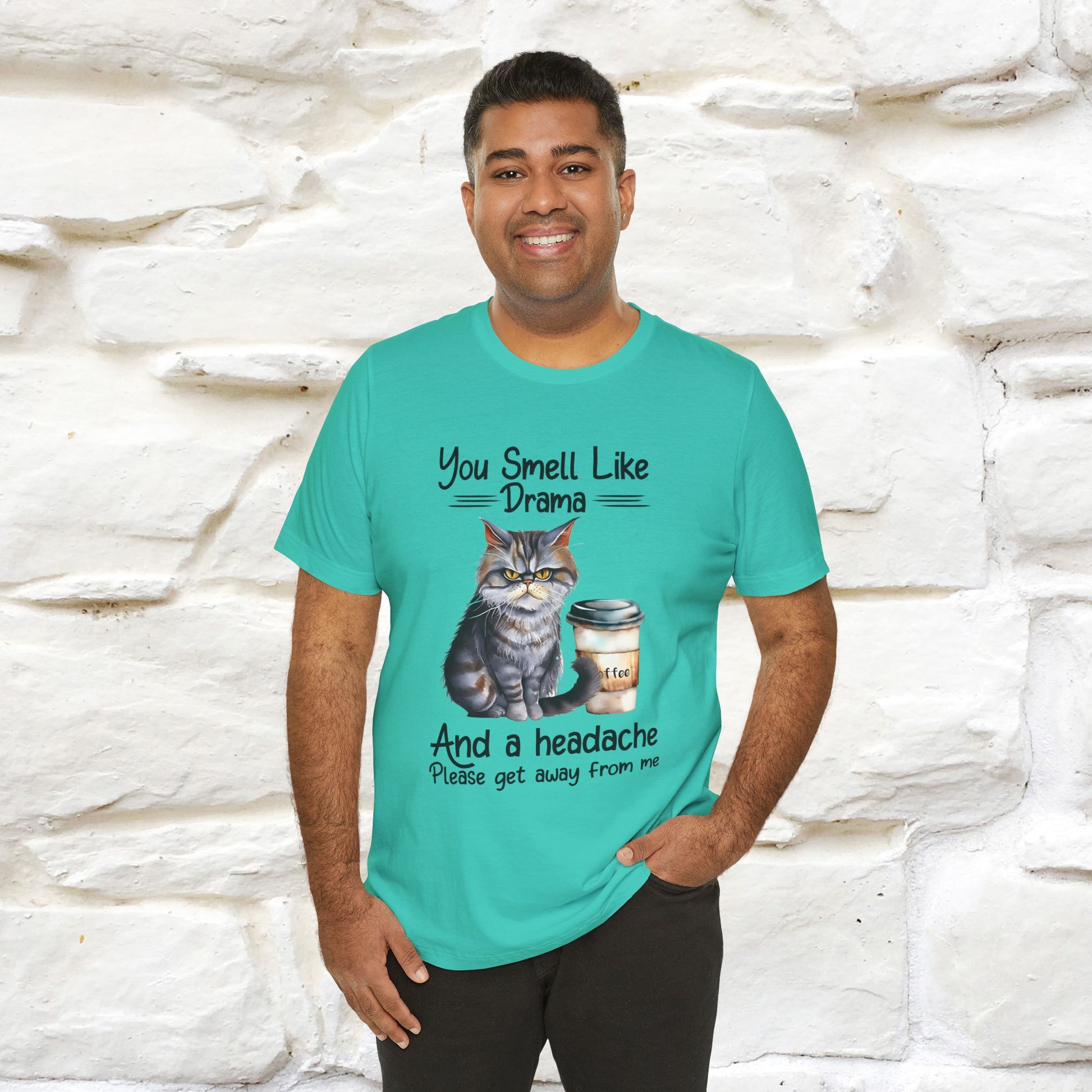 You Smell Like Drama and a Headache" Cat T-Shirt for Men & Women | 100% Cotton* - Nunu&Miao Studio