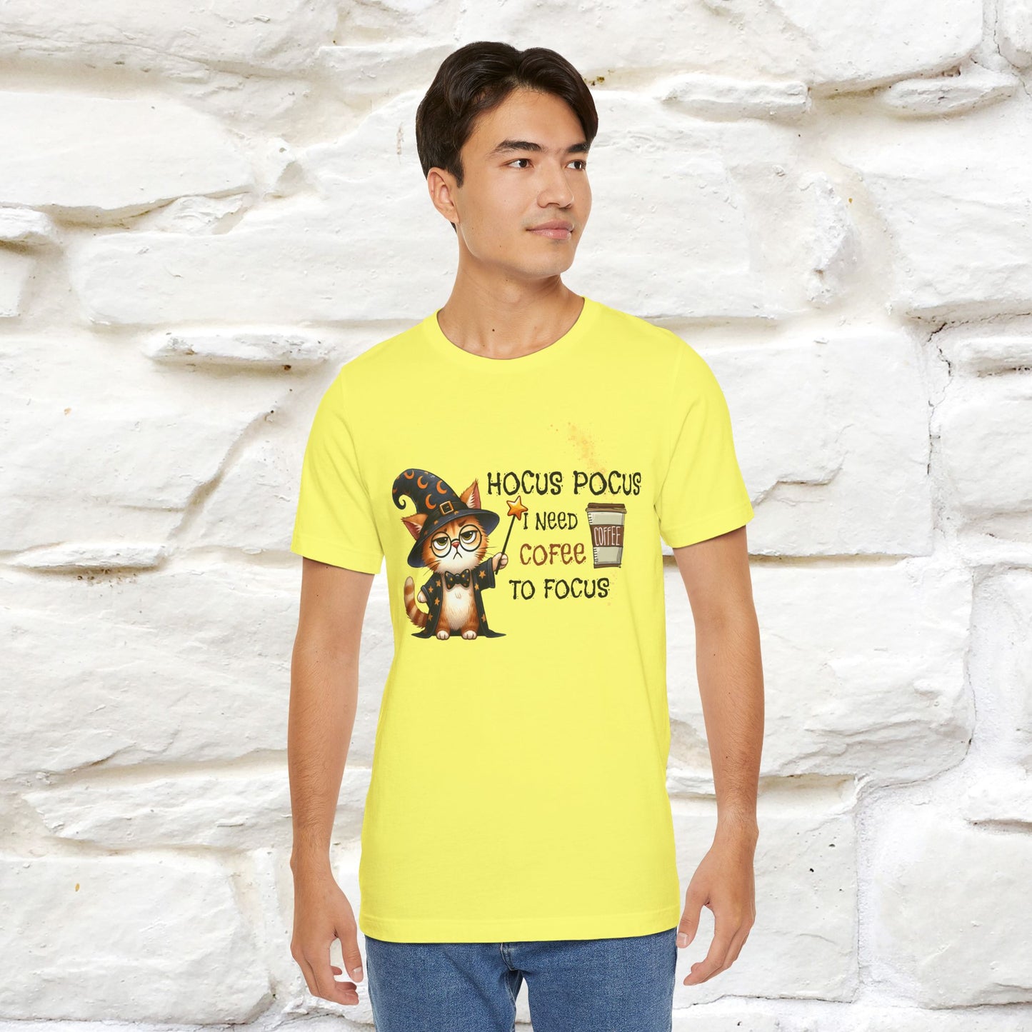 ''Hocus Pocus I Need Coffe To Focus'' Funny Cat Shirt | Nunu&Miao Studio - Nunu&Miao Studio