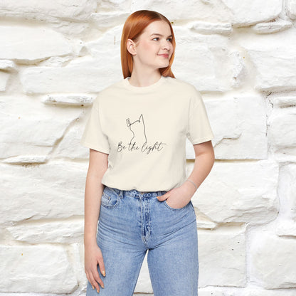 "Be The Light" Cat T-Shirt | Front & Back Design | Nunu&Miao Studio - Nunu&Miao Studio